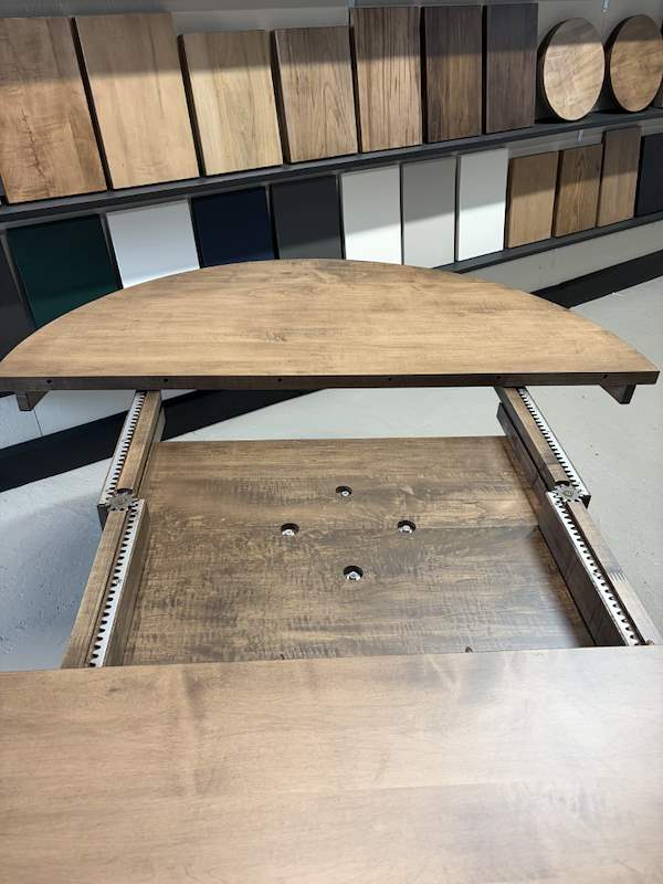 54” Round Extendable Maple Dining Table