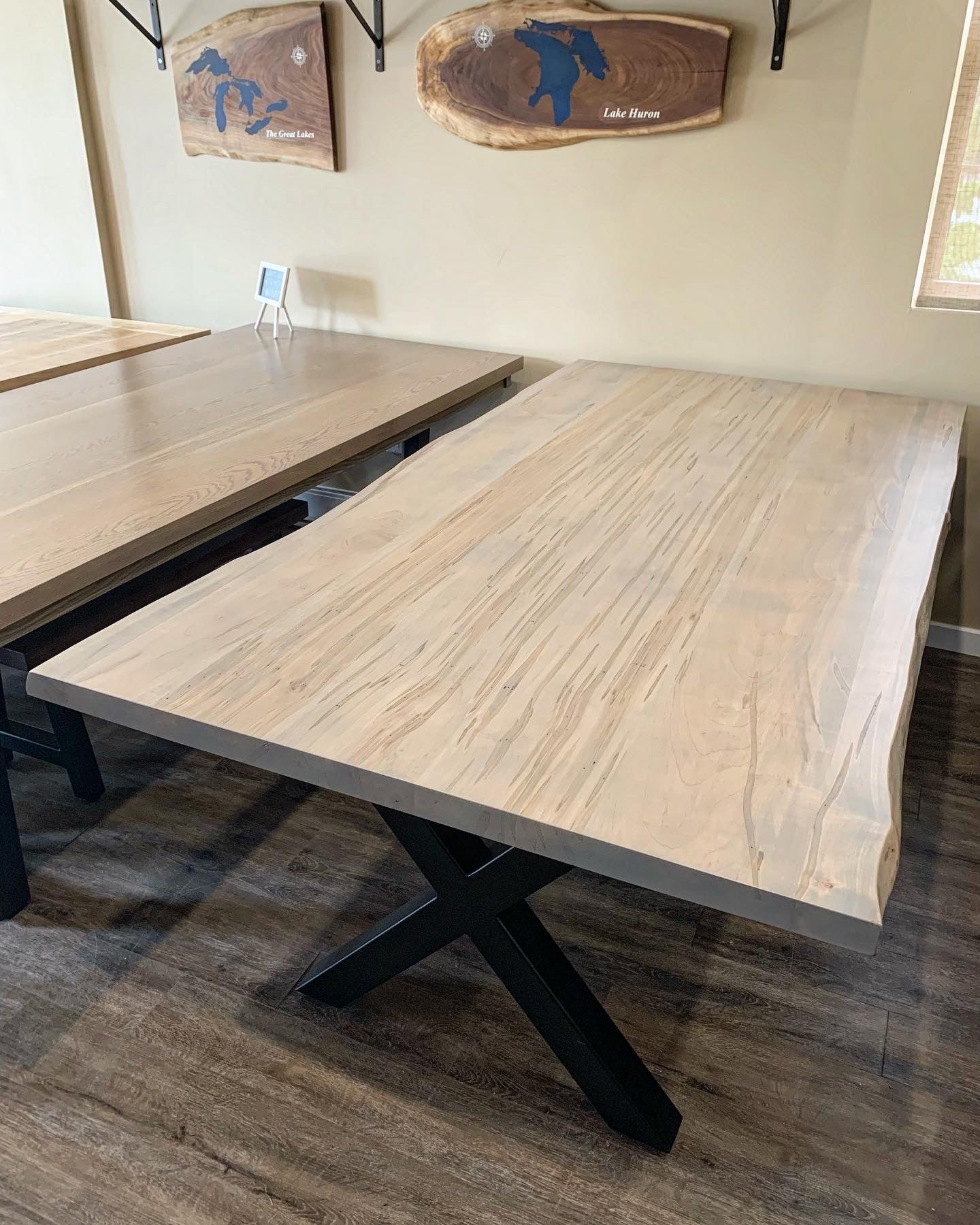 Live Edge Grey Ambrosia Maple Dining Table