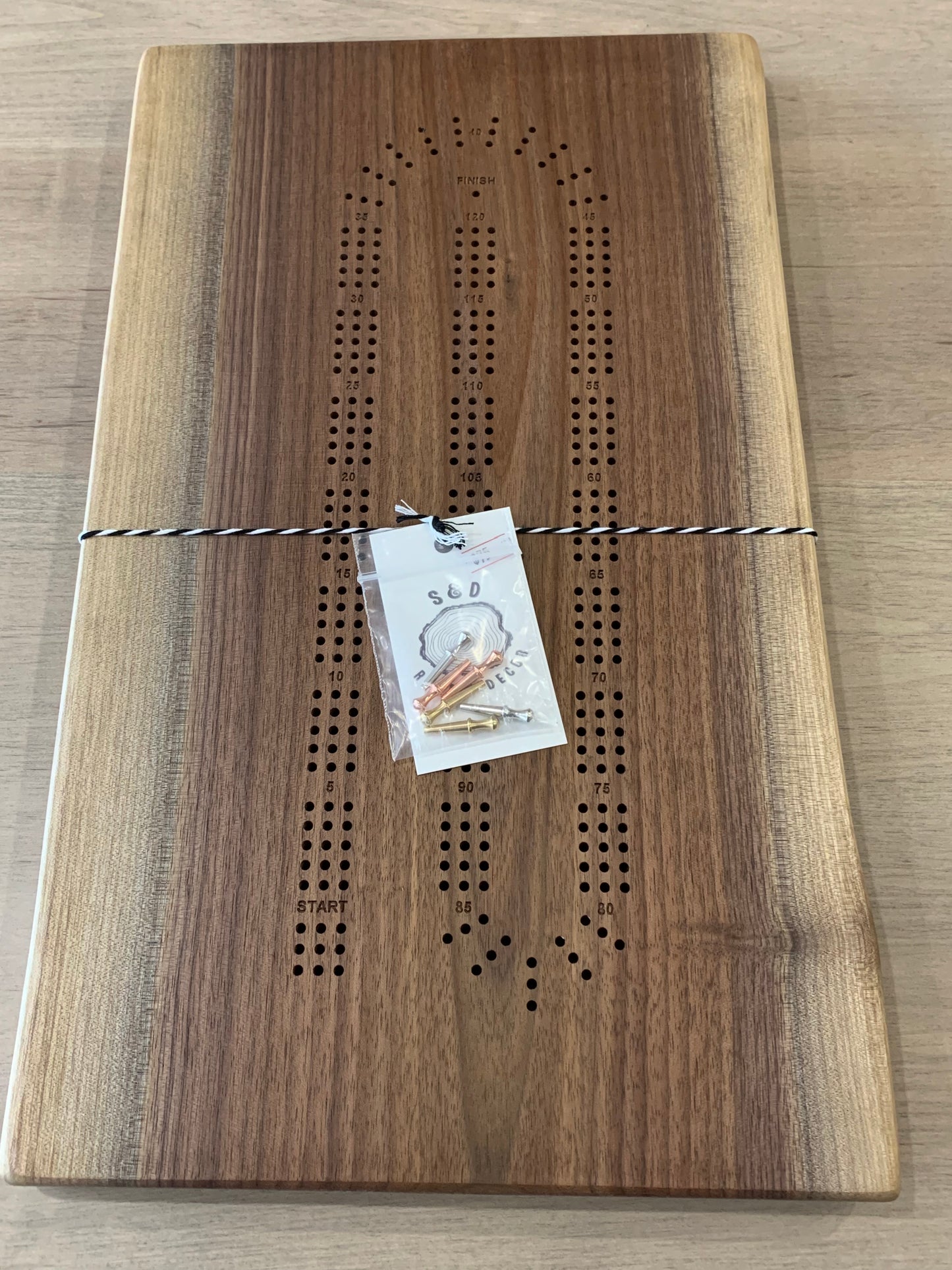 Black Walnut Cribbage Board