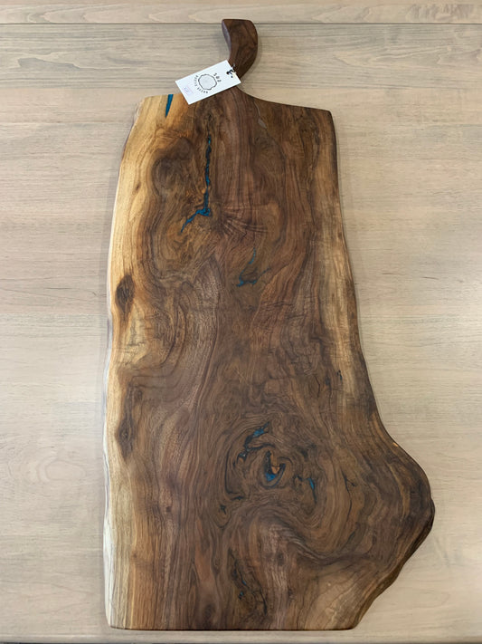 XL Black Walnut & Epoxy Charcuterie Board