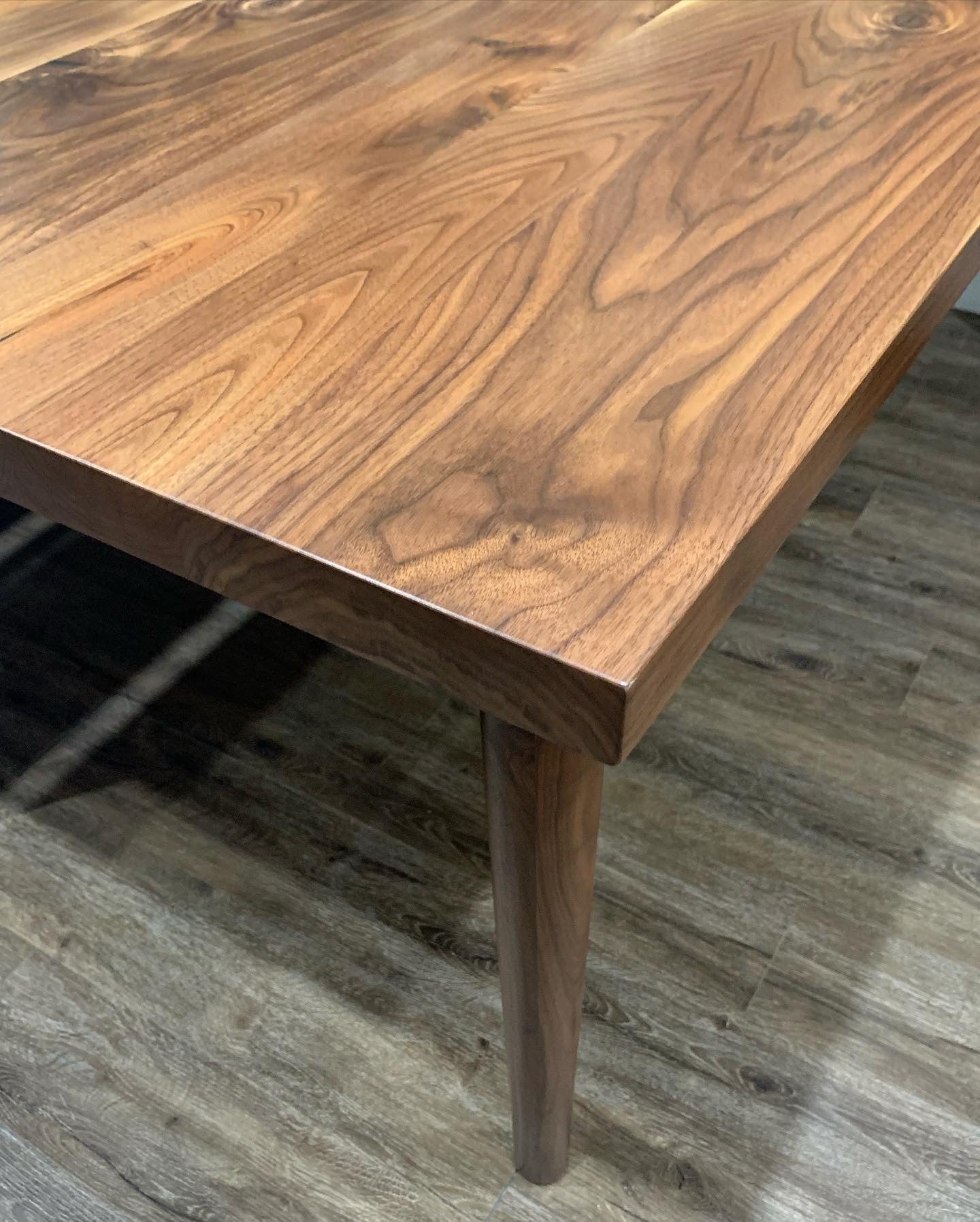 Mid Century Modern Black Walnut Dining Table